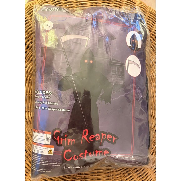 NEW‎ Kids Youth XL Grim Reaper Halloween Costume with Scythe - Picture 7 of 9